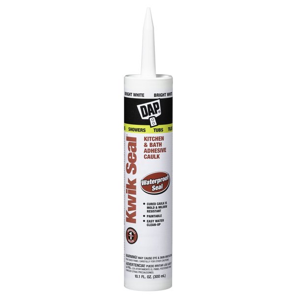 Kwik Seal DAP  White Acrylic Latex Kitchen and Bath Adhesive Caulk 10.1 oz 18032